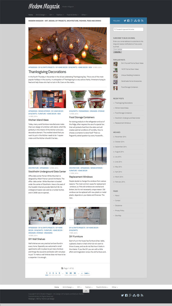 Modern Magazin - Website Redesign, WordPress Blog Maintenance